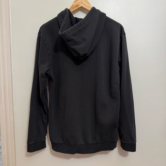 Marine Layer Men’s Placket Pullover Hoodie Medium Black Charcoal Cotton Blend - Picture 6 of 9